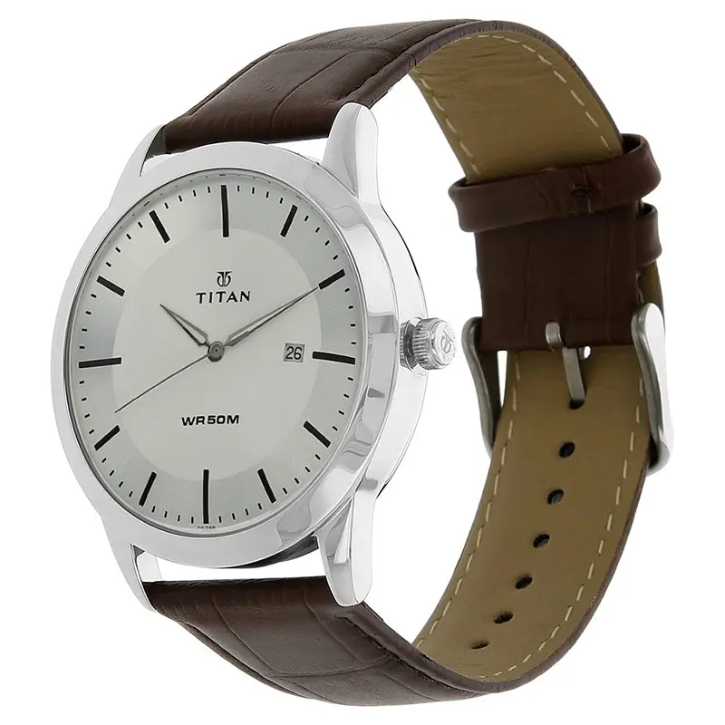 Titan 1584SL03 Workwear Silver Dial Men's Watch